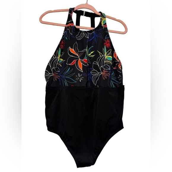 Eco Beach Floral Highneck Swimsuit size 1X - Picture 4 of 8